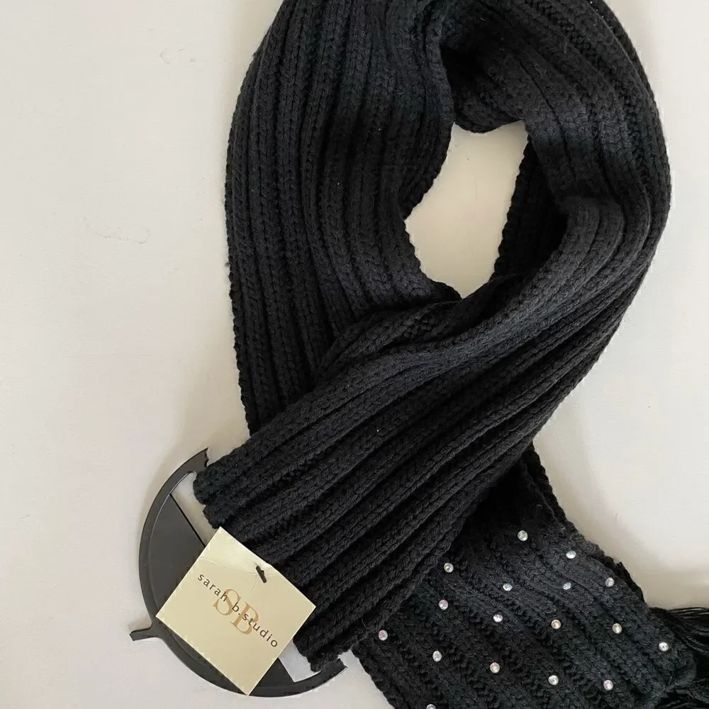 NWT Sarah B. Studio Black Scarf